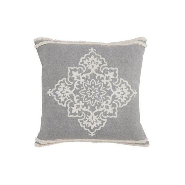 Lr Home LR Home PILLO07658SHK2020 Casual Floral Diamond Medallion Square Throw Pillow with Tufted Border - 24 x 24 in. PILLO07658SHK2020
